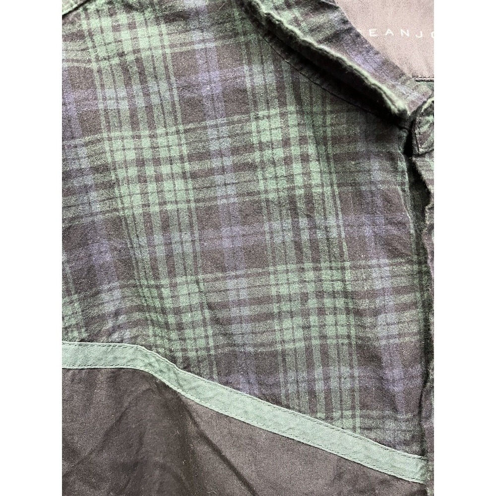 Sean John Button Down Mens 2XL Green Plaid Legacy‎ Mixed Media Streetwear Shirt - Picture 5 of 6